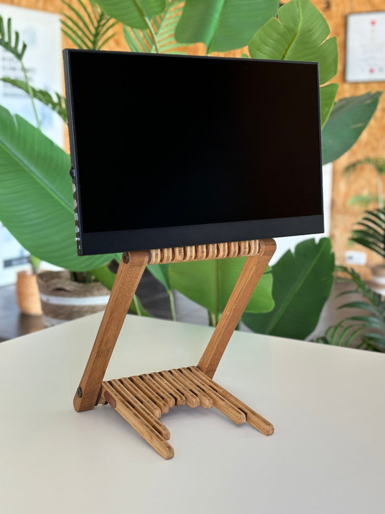 Foote with 16 inch 2K monitor