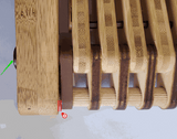 Close up of the hinge showing a gap between the last excenter and the arm of the Foote.